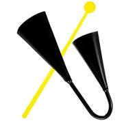 Beaupretty Double Cowbells Small Metal Hand Percussion Instrument with Wood Hammer, Easy to Carry and Producing Wonderful Sounds, for Classroom Use a Cheering Bell