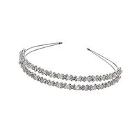 Beaupretty Double Layer Rhinestone Headband for Wedding Bridal Hair Band Silver Loop Women's Hair Accessories for Girls and Brides