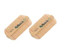 Beaupretty Double-sided Dense Tooth Comb 2pcs Bamboo Lice Comb Hair Care Tool for Children Scalp Dandruff Removal Portable Multipurpose Random Style