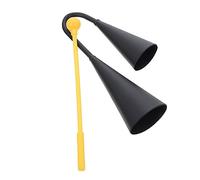Beaupretty Double Trumpet Percussion Cowbell with Wooden Stick Latin Musical Instrument for Home and Outdoor Use Bass and High Tone Sounds Space Saving Design