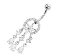 Beaupretty Dreamcatcher Stainless Steel Belly Button Ring Elegant Piercing Jewelry for Women Navel Accessory Fashionable Wear Resistant Design for Parties and Night