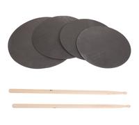 Beaupretty Drum Practice Pad Set with 12-16 Inch Quiet Mute Pads and Pair of Drumsticks Shock-Absorbing Jazz Drum Accessories for Silent Practice