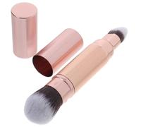 Beaupretty Dual Ended Makeup Brush for Loose Powder Concealer Retractable Blending Tool in Rose Gold Soft Bristles for Application for Go Touch Ups
