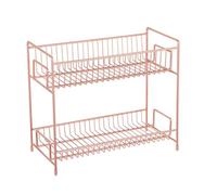 Beaupretty Dual-layer Cosmetics Organizer Rack Rose Gold Iron Sundries Holder Desktop Storage Shelf for Bathroom and Vanity Counter Storage