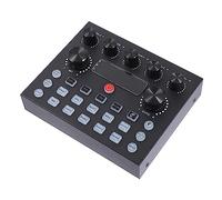 Beaupretty Dual Microphone Sound Mixer Card with Colorful LED Light Stable Performance Voice Changer for Live Streaming and Podcasting Two Person Broadcast Device for Mobile and Computer