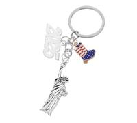 Beaupretty Durable Metal York Keychain Statue of Liberty Design with Usa Flag Boots Patriotic of July Independence Day Souvenir for Tourists Veterans Memorial Gifts