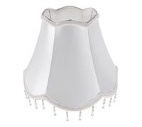 Beaupretty E27 Vintage European Lampshade Beaded Light Pendants Scalloped Bell Shape Cloth and Iron Material Stylish Touch Easy Setup for Classic Decors and Hotels