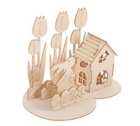 Beaupretty Easter DIY Puzzle Rabbit Egg House Model Fun and Puzzle for Cognitive Development Hand Eye Coordination and Festive Home Decoration