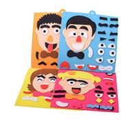 Beaupretty Educational Faces Changing Puzzle for DIY Facial Expression Matching Game Set Early Learning Puzzle for Hand Eye Coordination and Emotional Recognition Red Girl Style