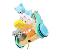 Beaupretty Educational Wooden Animal Pull Along Cart for Years Sturdy Eco Friendly Walker with Smooth Surface and Bright Colors for Early Learning and Sensory Play