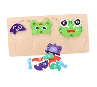 Beaupretty Educational Wooden Frog Growth Puzzle for Multi Shape Learning Activity Safe Non Toxic Material for Early Childhood Development