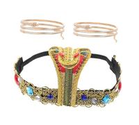 Beaupretty Egyptian Snake Headband and Upper Arm Bracelets Lightweight Decorative Armlet for Women Party Costume Accessory for Halloween and Festival Events Chic Pharaoh Style