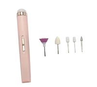 Beaupretty Electric Manicure Polisher Portable Nail Grinding Tool Kit with Replaceable Drill Bits for Shaping Polishing and Polish Removal Pink DIY Pedicure Nail Art Accessories