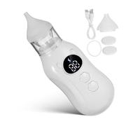 Beaupretty Electric Nasal Aspirator with Suction Levels Soft Silicone Tip Nose Cleaner for Newborns Portable Mucus Sucker for Gentle Nose Care White