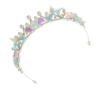 Beaupretty Elegant Baroque Mermaid Crown with Blue Rhinestones and Resin, Lightweight Handmade Princess Seashell Tiara for Women, for Mermaid Birthday Party or Beach Weddings