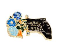Beaupretty Elegant Black Boot Flower Brooch Pin for Women Lightweight Rust Resistant Metal Lapel Badge Stylish Daisy Shaped Clothes Scarf Accessory for Coat Shirt Party and Business Events