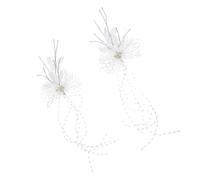 Beaupretty Elegant Bridal Hairpin Mesh and Pearl 2pcs Butterfly Clip for Wedding Hair Ornaments for Bridesmaids