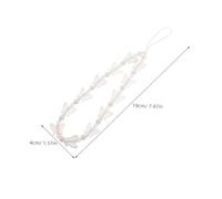Beaupretty Elegant Butterfly Beaded Phone Strap Non-slip Faux Pearl Wristlet Jewelry Chain for Mobile Cell Phone Accessories Bag Charm Pendant Decoration