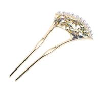 Beaupretty Elegant Chinese Hair Shaped Hair Pins with Artificial Pearls Hollow Fan Design for Bridal and Traditional Attire Lightweight Comfort for Wear