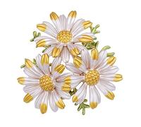 Beaupretty Elegant Enamel Daisy Brooch Pin for Women Fashionable Floral Badge for Parties Weddings and Everyday Wear Durable Material Charming Accessory for Hats Bags and Scarves