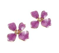 Beaupretty Elegant Pastel Flower Earrings for Women Lightweight Faux Pearl Petal Jewelry Floral Design Statement Jewelry for Wedding Birthday Prom Gift