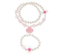 Beaupretty Elegant Pearl Chain Necklace with Back Chain for Women and Pink Shell Pearl Jewelry for Parties Gifts and Daily Wear Collarbone Ornament Accessory