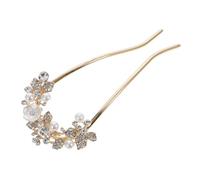 Beaupretty Elegant Pearl Hair Fork with Rhinestone Bun Hairpin for Women for Stylish Updos Suitable for Weddings and Daily Wear