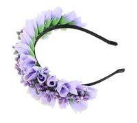 Beaupretty Elegant Purple Tulip Floral Headband for Women, Cloth Material with Comfortable Wearing Experience, for Parties and Tea Party, Create A Romantic Look for Brides