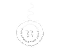 Beaupretty Elegant Rhinestone Jewelry for Women Sparkling Necklace Earrings Bracelet Trio for Formal Wear Bridesmaids Evening Galas Versatile Design with Brilliant Shine