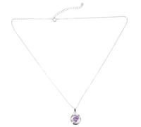 Beaupretty Elegant Silver Rose Pendant Necklace Women Choker for Everyday Zircon Charm Necklace