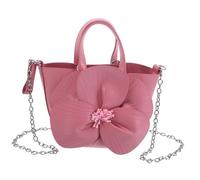 Beaupretty Elegant Small Tote Bag with Floral Embellishments PU and Polyester Construction Dual Crossbody and Handcarry Styles Retro Basket Inspired Design for Evening Parties and Formal