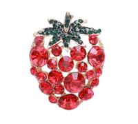 Beaupretty Elegant Strawberry Brooch Pin for Women Clothes Lapel Alloy Fashion Accessory for Scarves Hats Creative Red Fruit Design Secure Pin Fix Gift for Travel Anniversary and Business