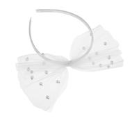 Beaupretty Elegant White Bow Headband for Women with Mesh Material and Prolonged Comfort, Featuring A Classic Bowknot Design for Festival and Holiday Hair Accessories
