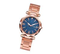 Beaupretty Elegant Women's Quartz Wrist Watch with Stainless Steel Band, Blue Dial, Silent and Precise Movement, Suitable for Occasions Fashion Accessory