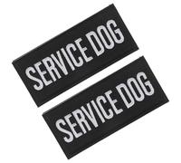 Beaupretty Embroidered Dog Tag Patches 2pcs Black Polyester Service Dog Accessories for Pets Walking and Training with Quick Removal