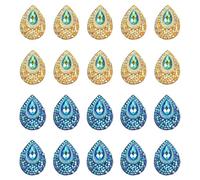 Beaupretty Embroidered Patch 100pcs Water Drop Shape Rhinestone Resin Easy to Use DIY Flatback Sewing Patch for Shoes and Clothes for Festivals and Holiday Decoration