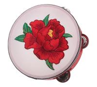 Beaupretty Embroidered Tambourine Hand Percussion Instrument with Single-sided Design for Musical Performances and Rhythm Practice
