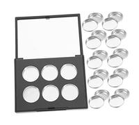 Beaupretty Empty DIY Eyeshadow Case Refillable Highlighter Container with Round Plates for Travel Use Compact Makeup Organizer for Easy Carrying and Social Gatherings