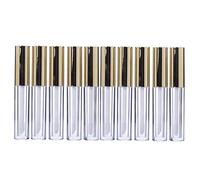 Beaupretty Empty Lip Gloss Containers with Wand, 10ML Mini Plastic Refillable Lip Balm Tube for Makeup Travel,10PCS(Gold)