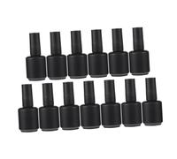 Beaupretty Empty Nail Gel Bottles with Brush 13pcs 15ml Matte Black Glass Nail Polish Storage Bottles Leak-proof Refillable and Salon Use