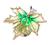 Beaupretty Enamel Painted Maple Leaf Brooch for Women Fall Fashion Pin with Anti-slip Buckle Vibrant Green Leaf Accessory for Friends and Family Elegant Autumn Jewelry Clip