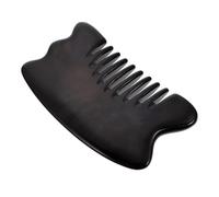 Beaupretty Ergonomic Ox Horn Guasha Massage Comb with Shaped Teeth for Deep Scalp Relaxation and Full Body Scraping Massage Multi Function Manual Scraping Tool for Neck Arms Shoulders and