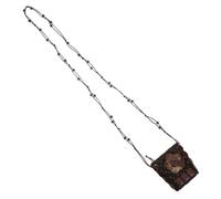 Beaupretty Ethnic Coconut Shell Crossbody Bag Handmade Lightweight Woven Shoulder Purse with Beaded Sling for Women Summer Boho Beach Travel Cell Phone Wallet