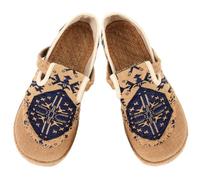 Beaupretty Ethnic Linen Cotton and Linen Shoes for Women Flat Bottom Casual Breathable Handmade Embroidered Flats with Rubber Anti-slip Sole Lightweight Summer Footwear