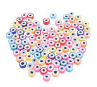 Beaupretty Evil Eye Beads and Can be Threaded for Jewelry Making Polymer Clay 200pcs and Suitable for DIY Projects for Making Garlands for Friends and Relatives