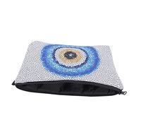 Beaupretty Evil Eye Cosmetic Bag Portable Toiletry Organizer for Travel Makeup Essentials Durable Zipper Design for Women for Fitness Camping Daily Use