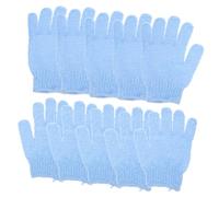 Beaupretty Exfoliating Bath Gloves 10pcs Blue Nylon Shower Scrub Gloves Body Care Mitts for Men and Women Daily Shower and Skin Care