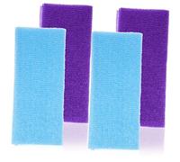Beaupretty Exfoliating Nylon Body Scrubbers 4pcs Blue and Purple, Japanese Wash Cloths for Shower, Dead Skin Removal, Sturdy Bathing Accessories for Skin Exfoliation and Smooth Body Care