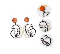 Beaupretty Face Earrings Double-sided Creative Girl Ear Jewelry Clean Contours Design for Quirky Everyday Accessory