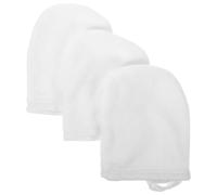 Beaupretty Facial Cleaning Gloves Soft Polyester Cotton Material for Makeup Removal White 3pcs with Simple Design Thickened Reusable Cotton Pads for Daily Skincare and Face Exfoliating